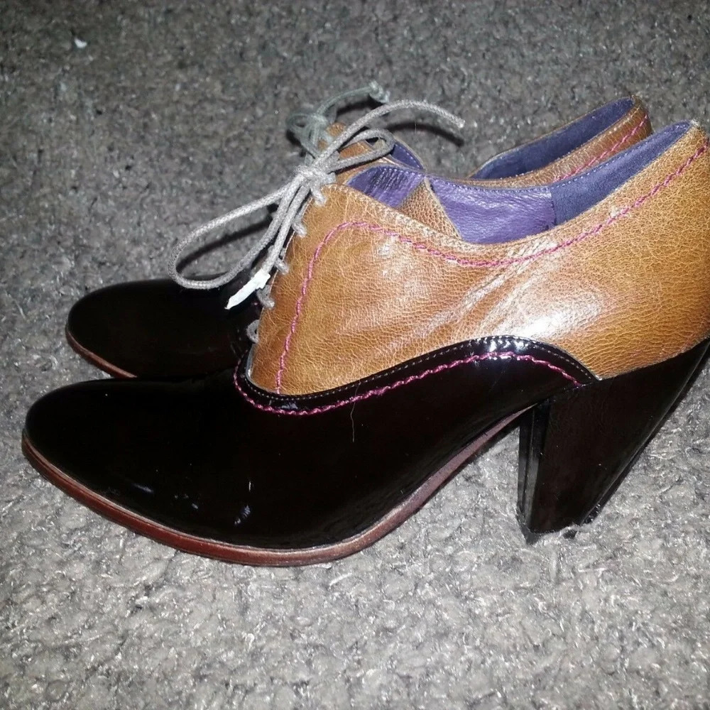 TRUE RELIGION-Patent Leather Oxford Booties - Picture 2 of 7